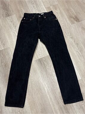 VTG 2001 Levi's 505 Straight Leg Men's 29X30 Black Denim Jeans 90s
